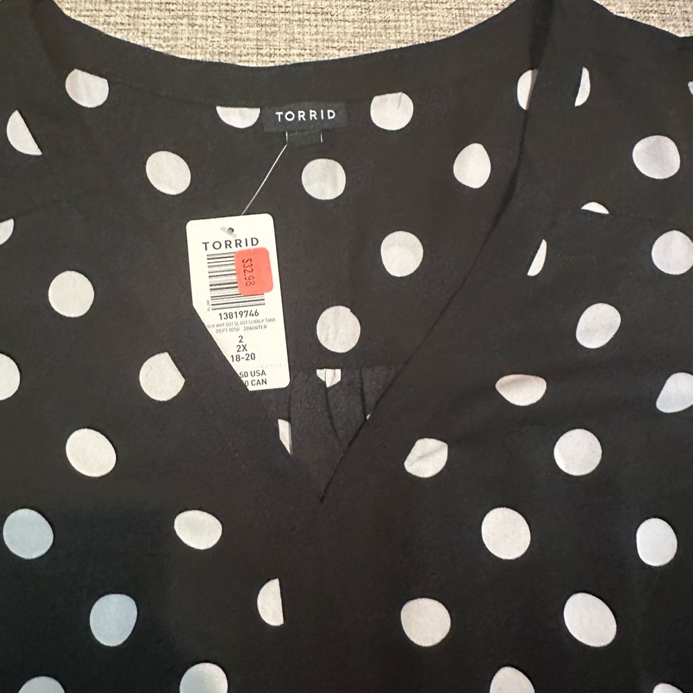 Torrid Tank Black and White Polka Dot - Picture 2 of 3